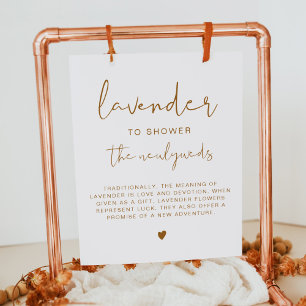 INDIE Boho Burnt Oranje Lavender Toss Wedding Sign Poster