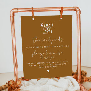 INDIE Boho Burnt Oranje Telefoon Guestbook Sign Poster