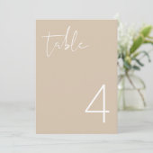 INDIE Boho Earth Taupe Numéro de table minimal (Debout devant)