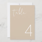 INDIE Boho Earth Taupe Numéro de table minimal (Dos)