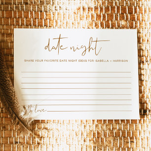 INDIE Boho Earth Tone Date Night Ideeën Card Game Informatiekaartje