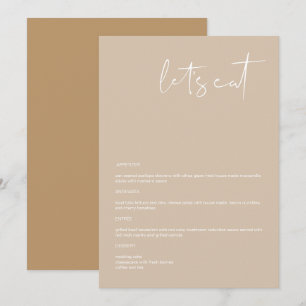 INDIE Boho Earth Toned Beige 5x7" Laten we het men Menu