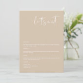 INDIE Boho Earth Toned Beige 5x7" Menu Manger (Debout devant)