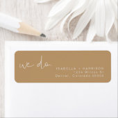 INDIE Boho Earth Toned Wedding Return Label (Insitu)