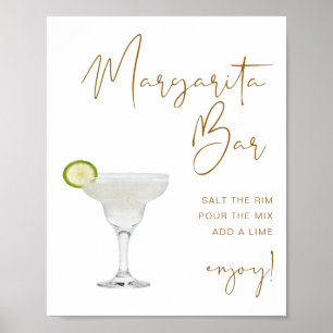 INDIE Boho Minimalistische Margaritas Bar Bord Poster