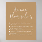 INDIE Boho Wedding Dance Floor Rules Sign Poster (Voorkant)
