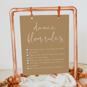 INDIE Boho Wedding Dance Floor Rules Sign Poster