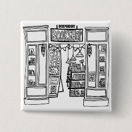 Indie Bookshop Square Badge Vierkante Button 5,1 Cm