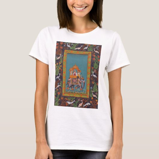 Indië Elephant Boho Mughal Paisley Art T-shirt (Voorkant)