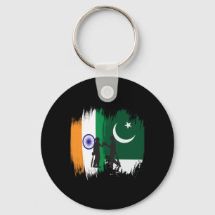 Indië en Pakistan Cricket Patriottisch Cadeau Voor Sleutelhanger