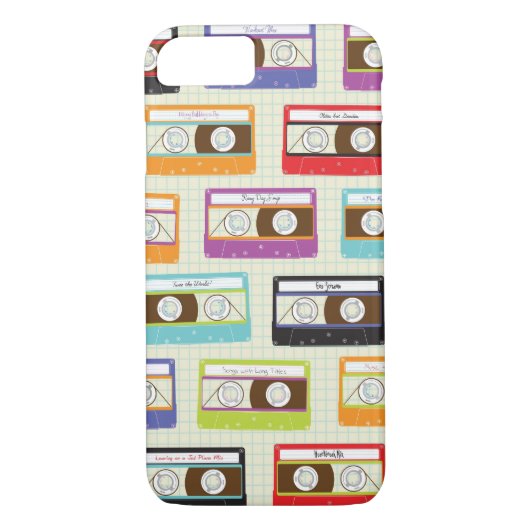 Indie Mixtapes Retro 80s Cassettebandje Patroon Case-Mate iPhone Case (Achterkant)