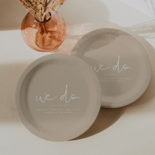 INDIE Modern Bohemian Beige Taupe We wedden Papieren Bordje