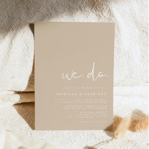 INDIE Modern Bohemian Earth Tone Beige Wedding Kaart