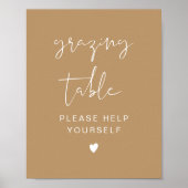 INDIE Modern Boho Grazing Table Sign Poster (Voorkant)