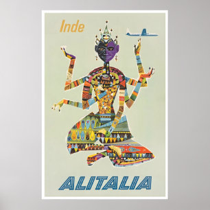 Indië Muurkunst Reisposter Retro Print
