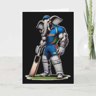 Indië Olifant Cricket Speler Cricketer Kaart