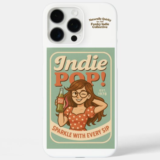 Indie Pop iPhone Case – Retro Soda Label (Achterkant)