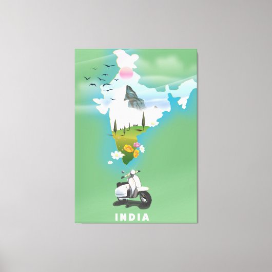 Indië reisposter canvas afdruk (Voorkant)