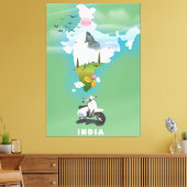 Indië reisposter canvas afdruk (Insitu (Woonkamer))