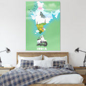 Indië reisposter canvas afdruk (Insitu (Slaapkamer))