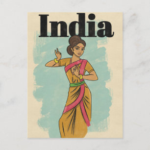 Indië vintage reisposter briefkaart
