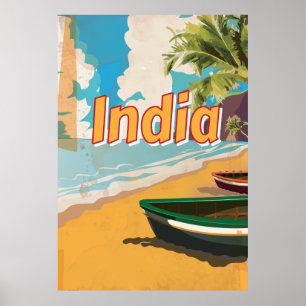 Indië Vintage vakantieposter Poster