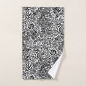 Indien de William Morris, noir et blanc (Serviette à main)