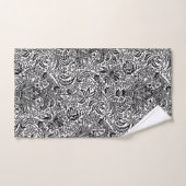 Indien de William Morris, noir et blanc (Serviette à main)