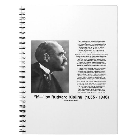 Indien- door Rudyard Kipling Motivatie Advice Poem Notitieboek (Voorkant)