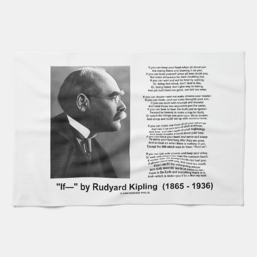 Indien- door Rudyard Kipling Motivatie Advice Poem Theedoek (Horizontaal)