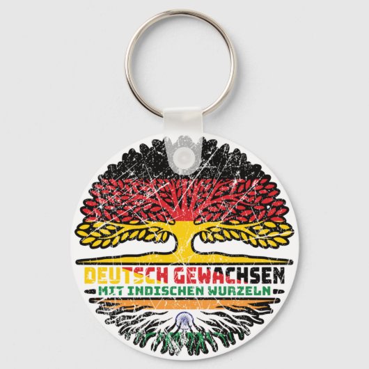 Indien Indisch Deutsch Deutschland Baum Wurzel Sleutelhanger (Voorkant)
