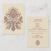 Indien Paisley - carte de visite (Devant / Derrière)