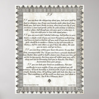 INDIEN PAPIEREND gedicht voor jonge vrouwen en mei Poster