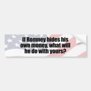 INDIEN ROMNEY ZIJN EIGEN GELD VERHUURT.png Bumpersticker