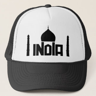 Indien Souvenir lustige Taj Mahal Typografie Trucker Pet