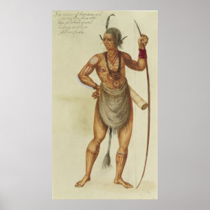Indiër in lichaamshouding poster