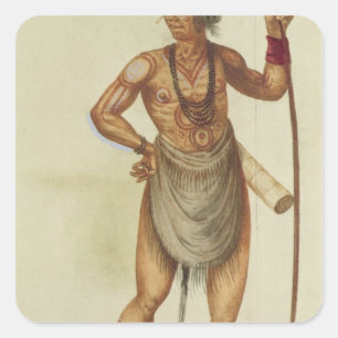 Indiër in lichaamshouding vierkante sticker