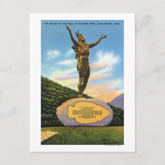 Indiër op het tracé in het Uitzicht Mohawk Park Briefkaart (Voorkant)