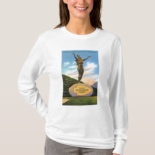Indiër op het tracé in het Uitzicht Mohawk Park T-shirt (Voorkant)