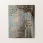 Indiërs die Lacrosse spelen op het ijs Legpuzzel (Verticaal)