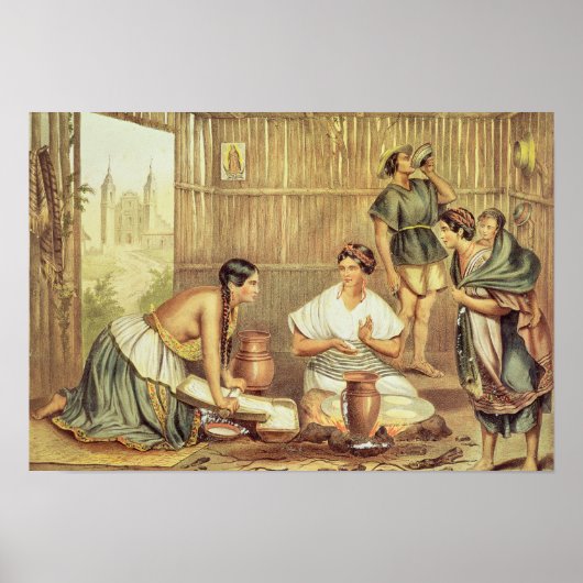 Indiërs die tortilla's voorbereiden poster (Voorkant)