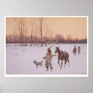 Indiërs in de sneeuw (0565A) Poster