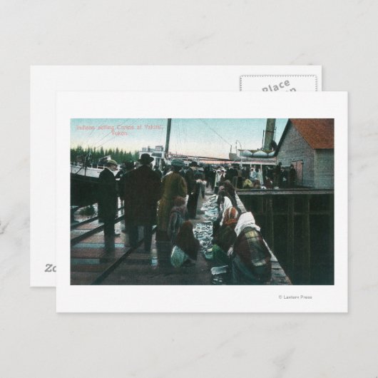Indiërs verkopen Curios in Yakital, Yukon Briefkaart (Voorkant / Achterkant)