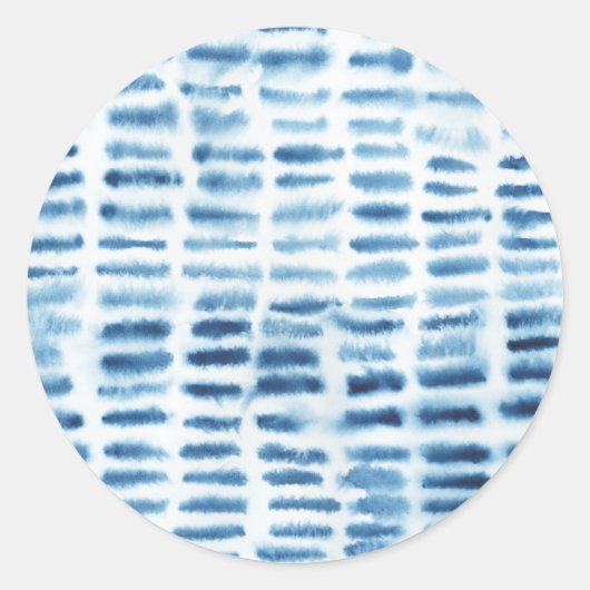 Indigio Waterverf Print Ronde Sticker (Voorkant)