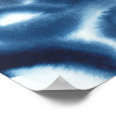 Indigio Waterverf printcirkels Poster (Hoek)
