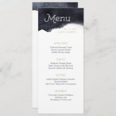 Indigo aquarelle moderne simple menu mariage (Devant / Derrière)