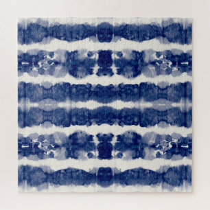 Indigo Art: Abstracte Waterverf Chaos. Legpuzzel