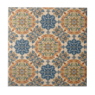 Indigo Azulejo Blauw en geel Portugees Tegeltje