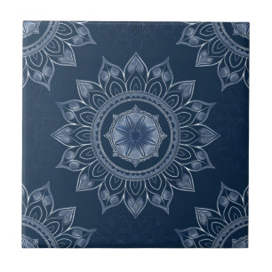 Indigo Azulejo Blauw Portugese Mandala Sierdecora Tegeltje