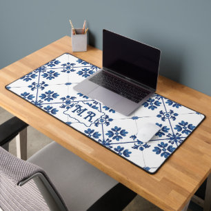 Indigo Azulejo Blauwe Portugese Lissabon Decoratie Bureaumat